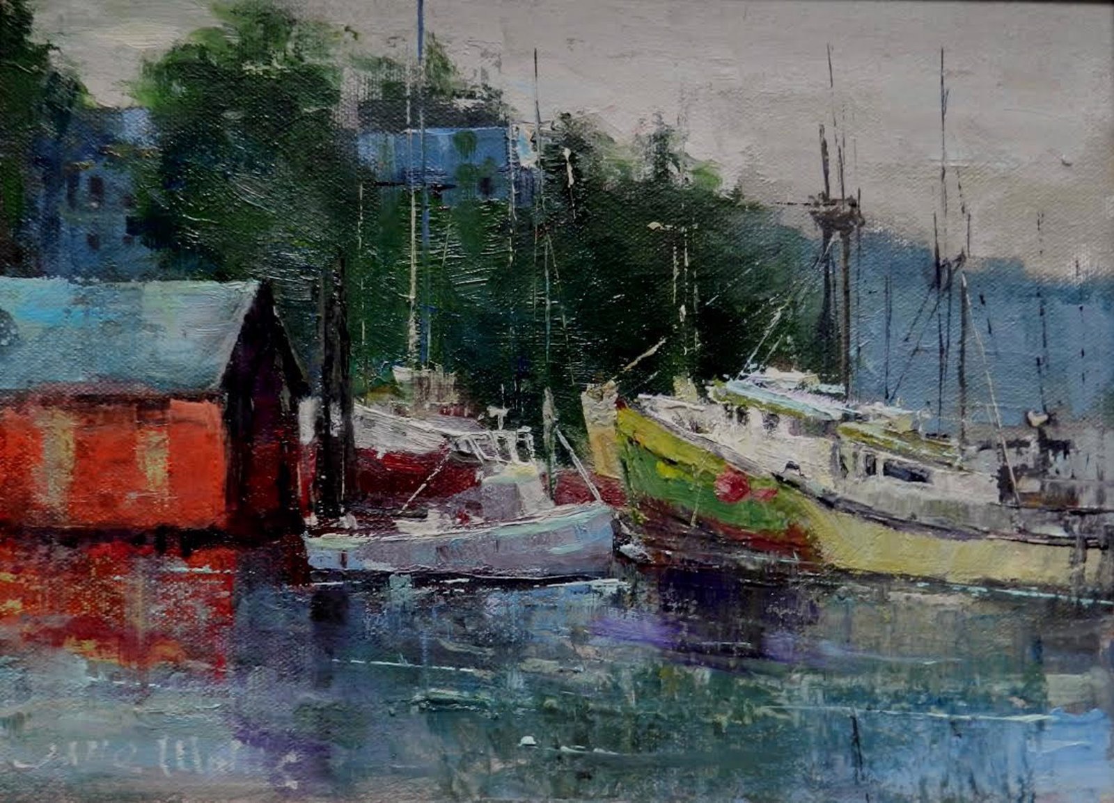 Red Boat House by Jane Wallis