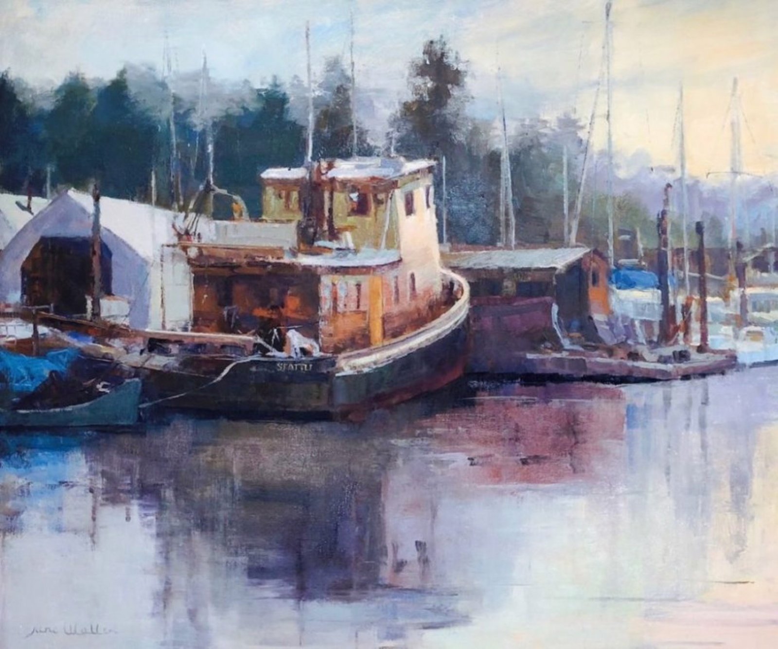 Warm Morning Light at Poulsbo Marina by Jane Wallis